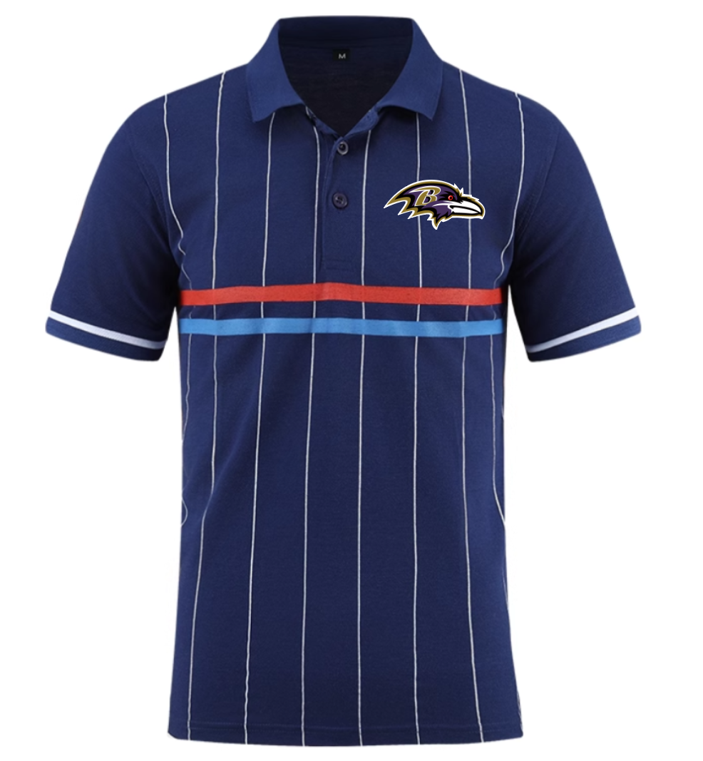 Baltimore Ravens blue Men 2025 NFL polo T shirt